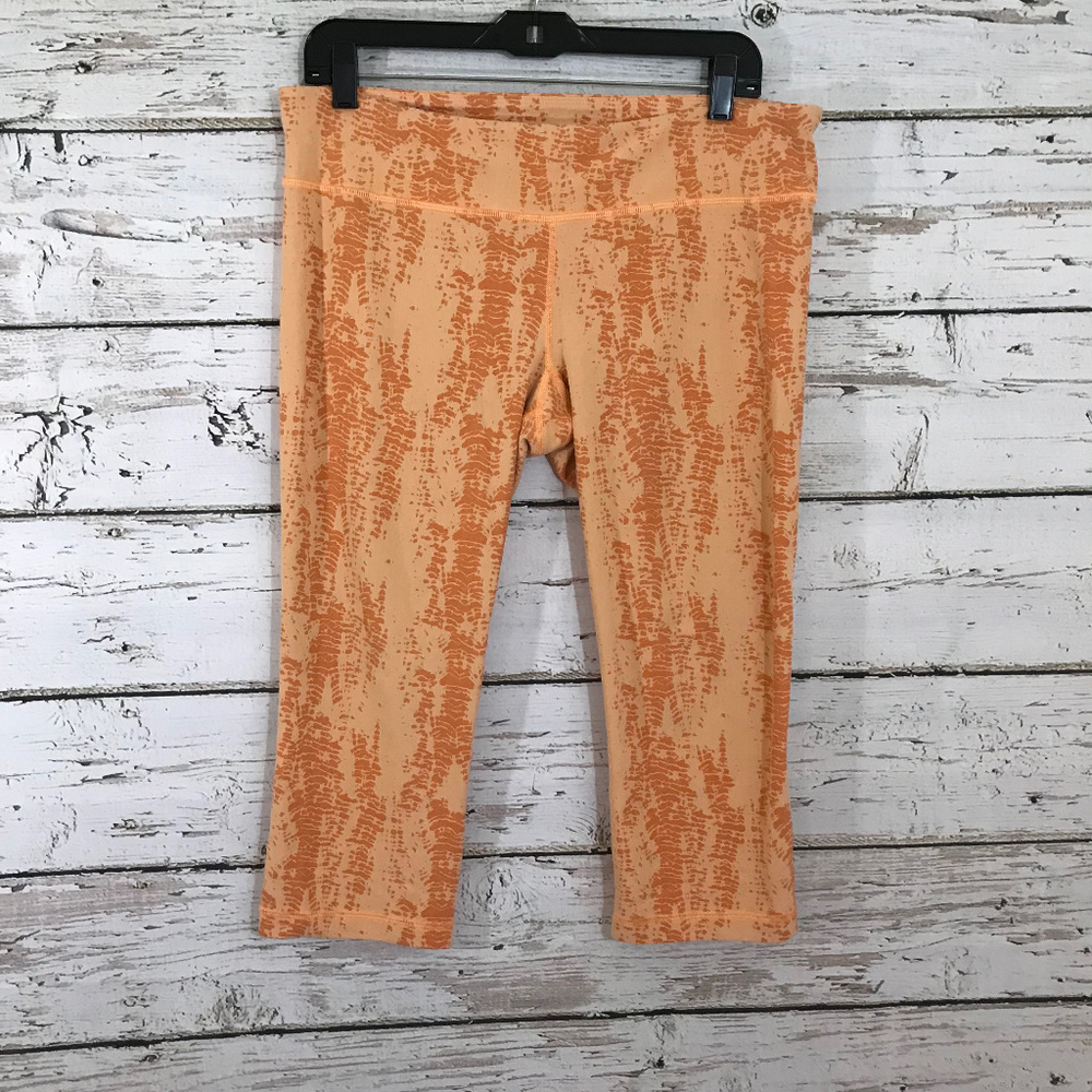 Under Armour Orange Printed Crop Leggings